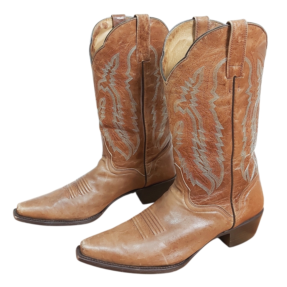 J.B. Dillon Women Tan Goat Leather Equestrian Horsegirl Boots Size 10.5 D Rodeo